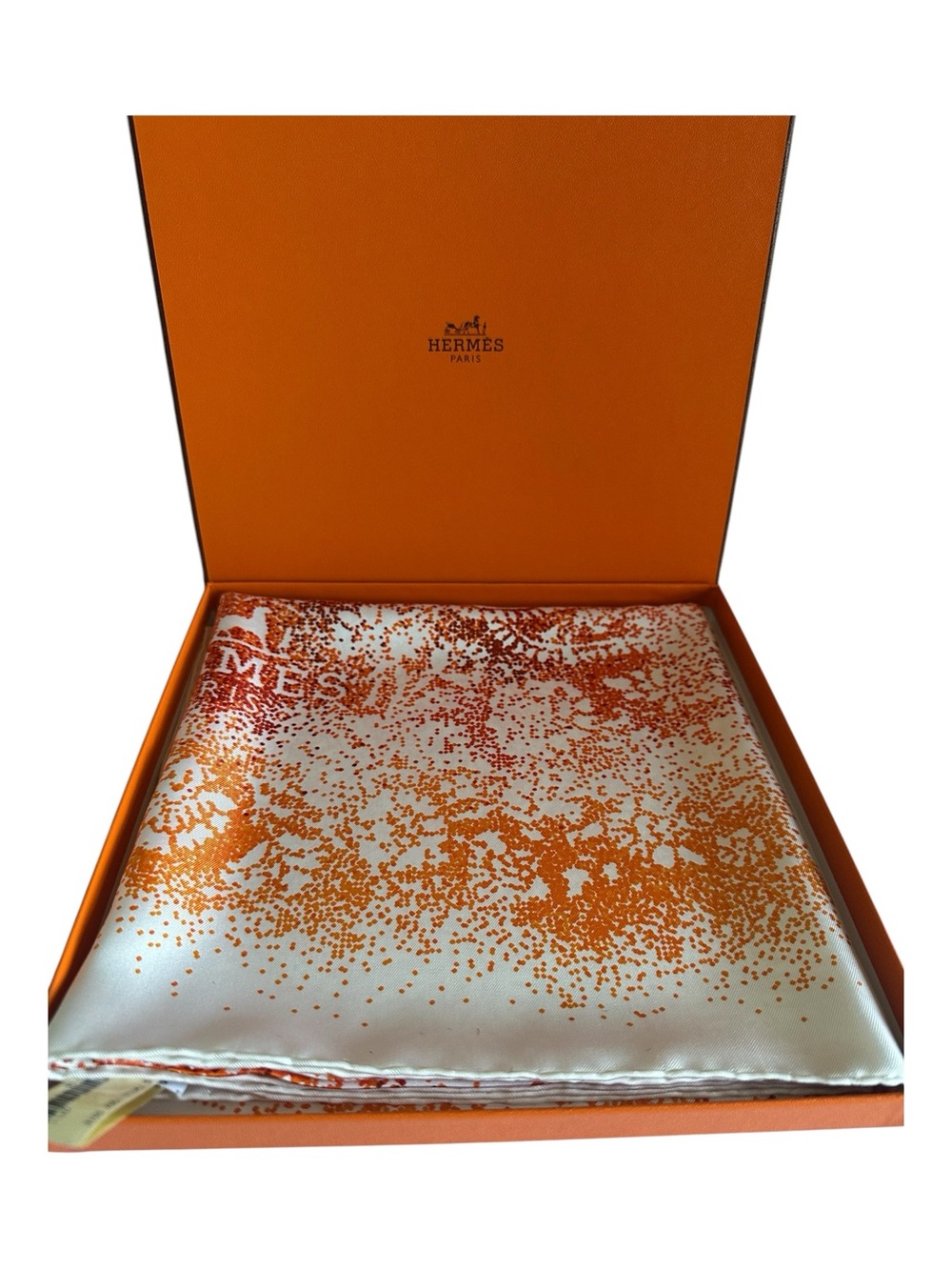 NWT Hermès Indian Dust Carré 90 Silk Scarf Blanc Orange w/ Box Rare 2008 - Picture 2 of 14